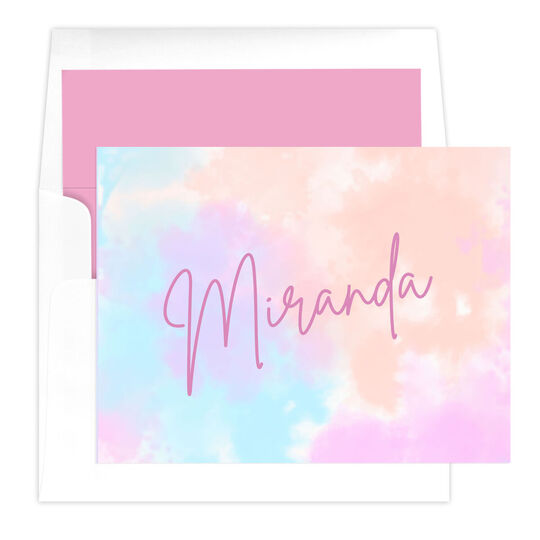 Pastel Tie-Dye Folded Note Cards